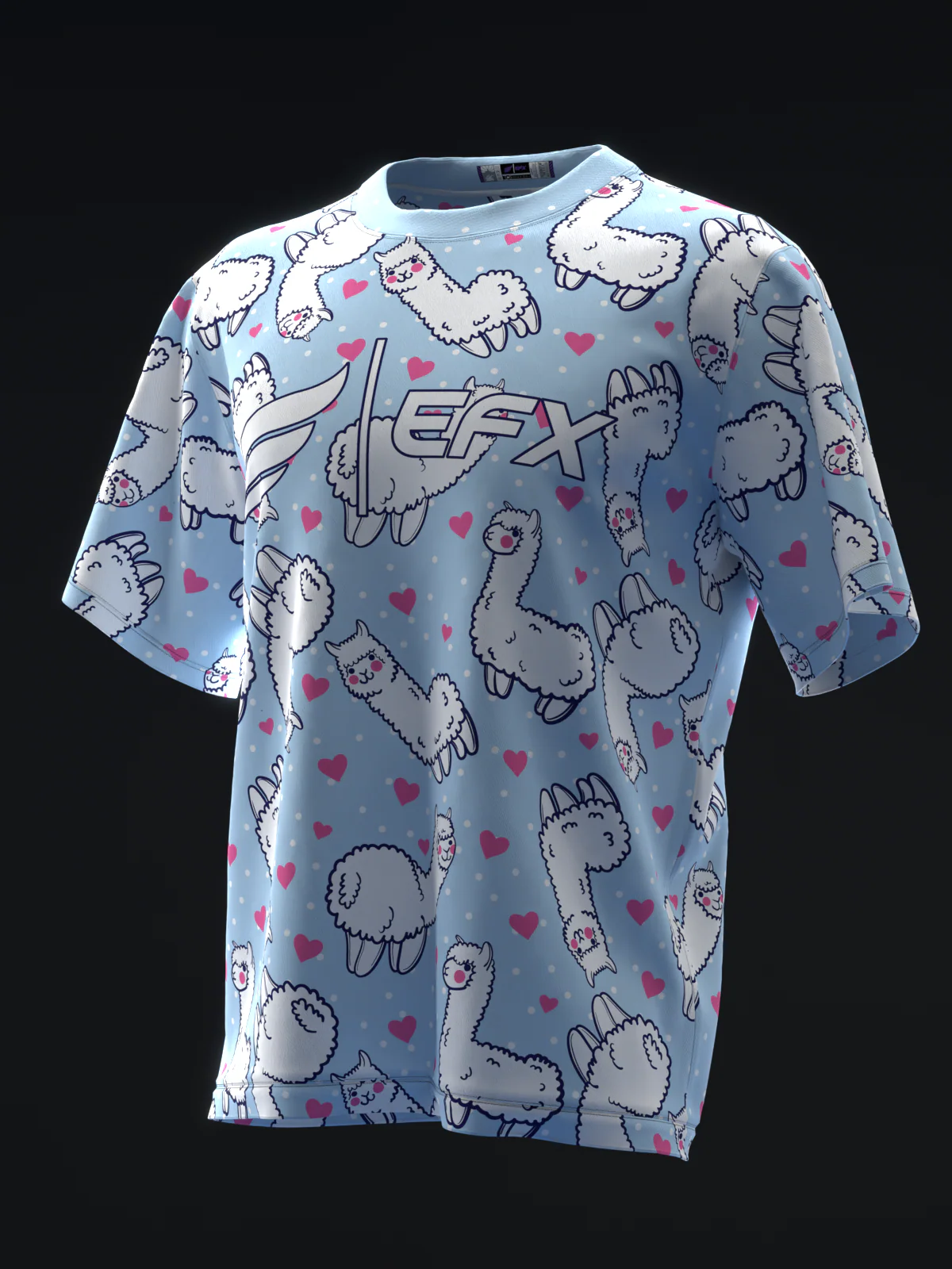 Alpaca Hearts - Blue - Bowling Jersey