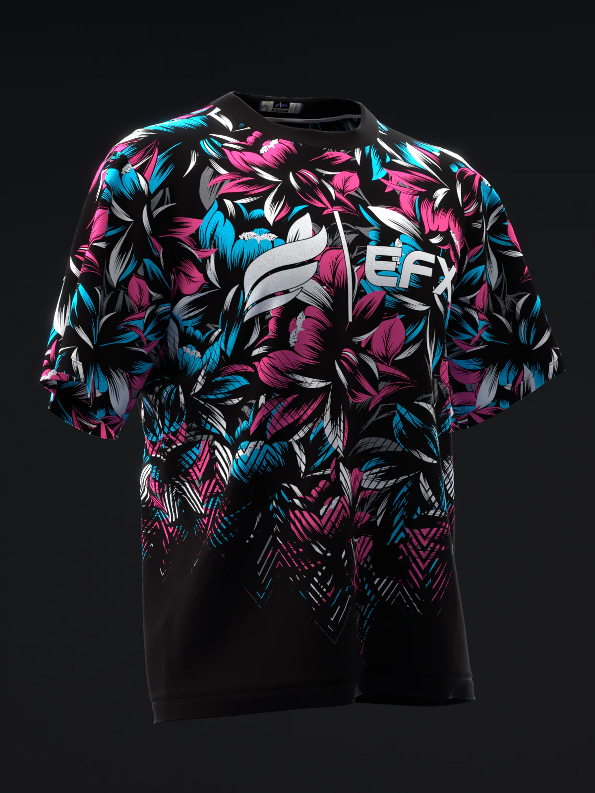 Blossom - Neon Pink Blue - Bowling Jersey - Image 3