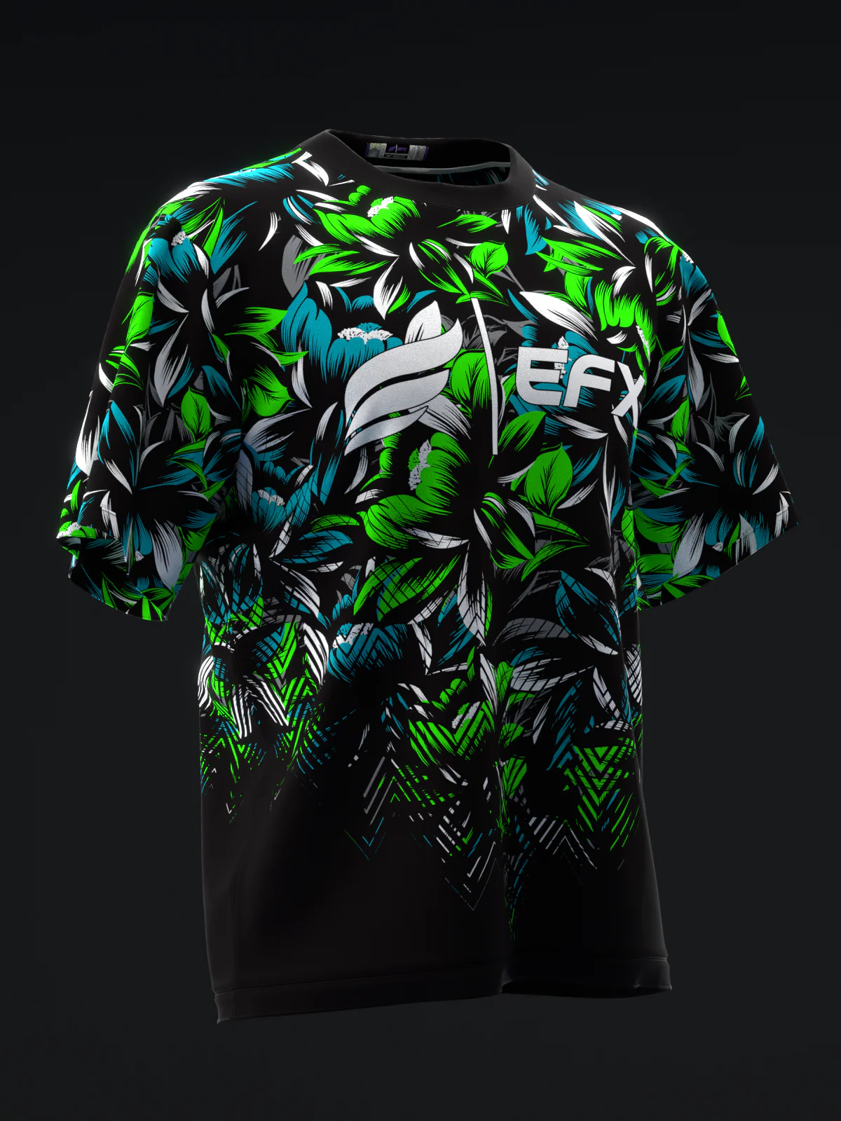 Blossom - Neon Green Teal - Bowling Jersey - Image 3