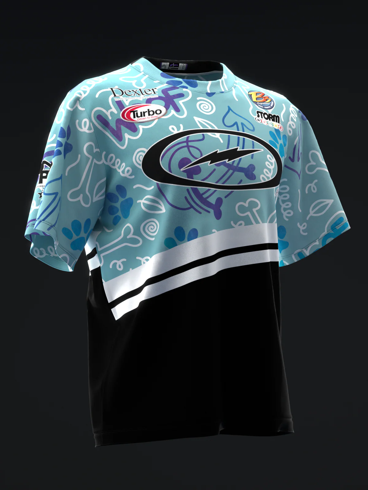 Bryanna Cote 2025 - Woof Black Blue - Bowling Jersey - Image 3