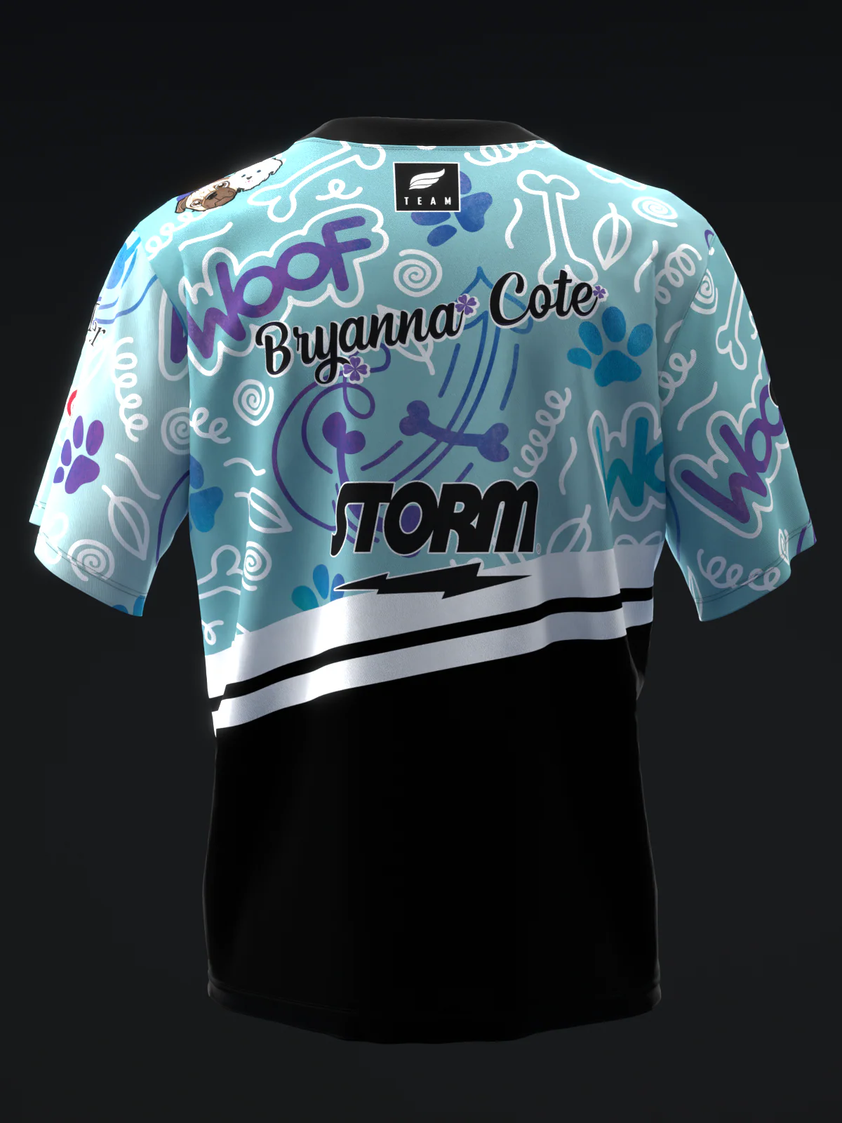 Bryanna Cote 2025 - Woof Black Blue - Bowling Jersey - Image 5