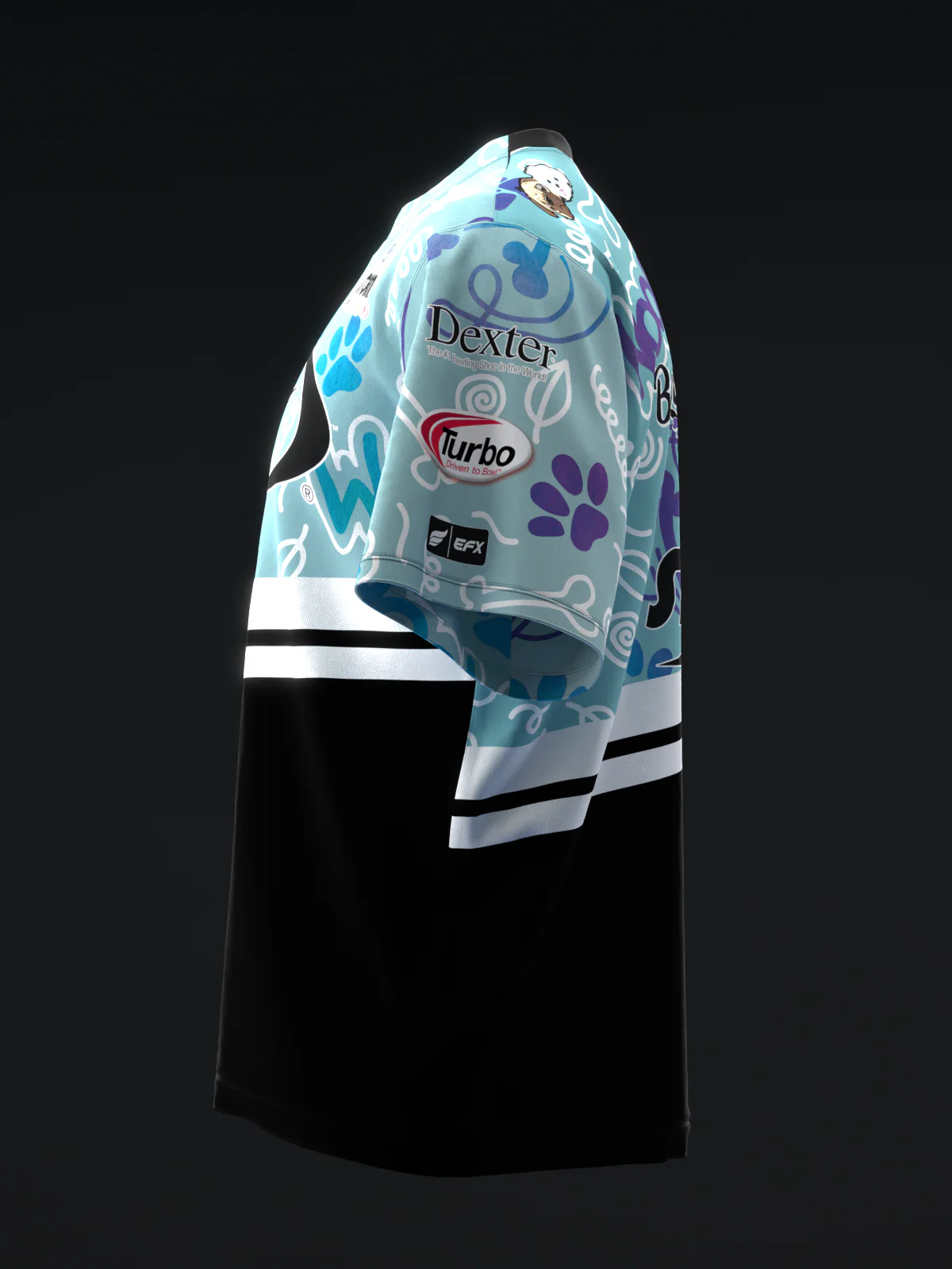 Bryanna Cote 2025 - Woof Black Blue - Bowling Jersey - Image 6
