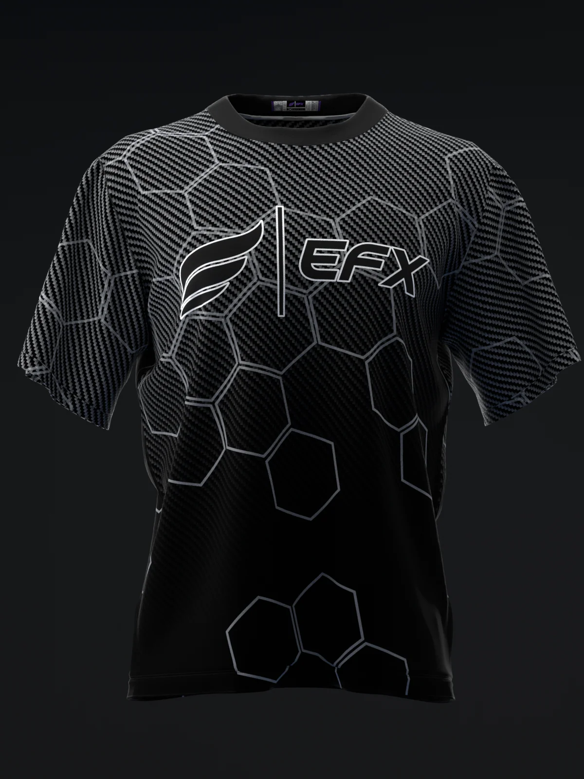 Carbon Fiber Hex Fade - Black - Bowling Jersey - Image 2
