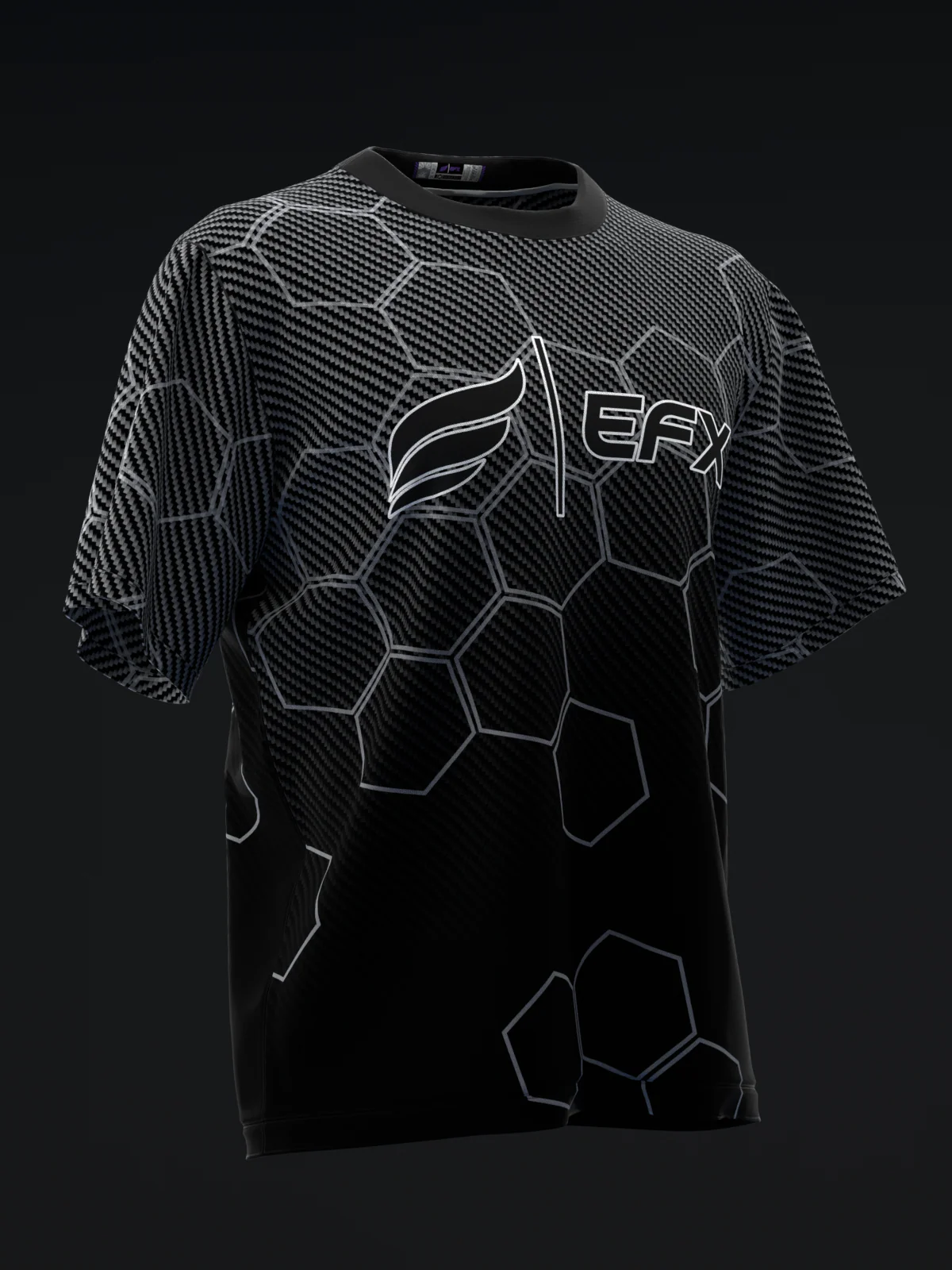 Carbon Fiber Hex Fade - Black - Bowling Jersey - Image 3