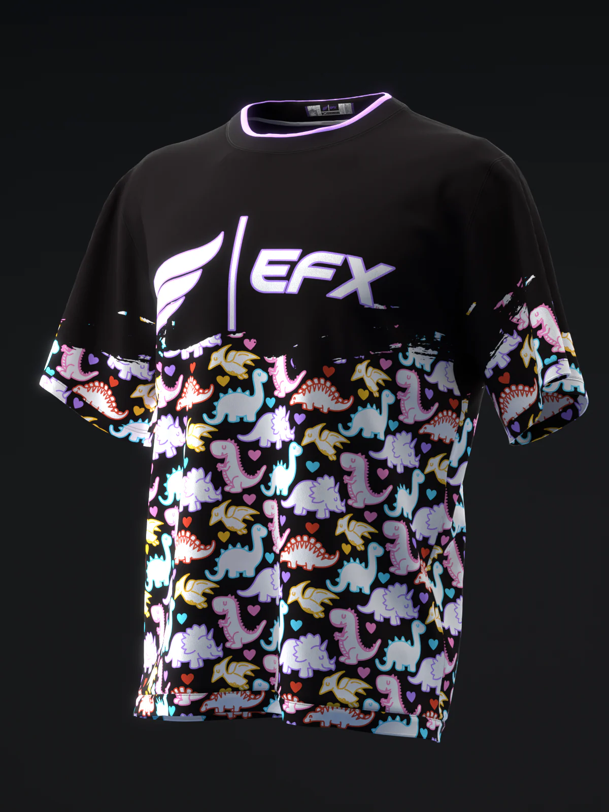 Cartoon Dinos - Neon - Bowling Jersey