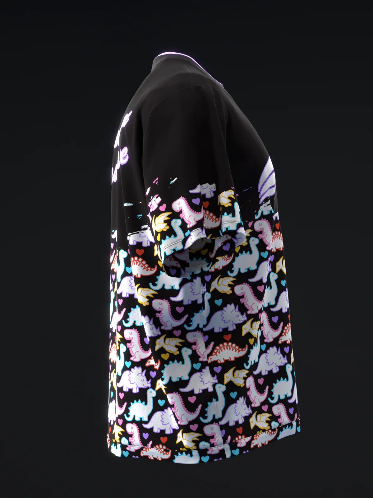 Cartoon Dinos - Neon - Bowling Jersey - Image 4