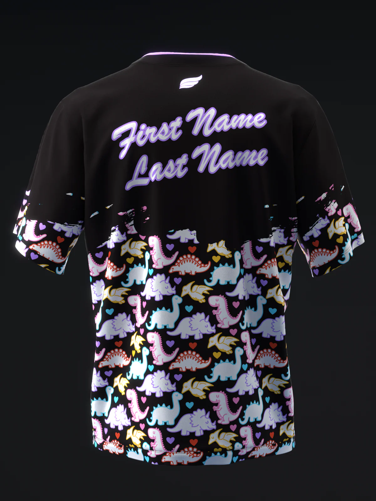 Cartoon Dinos - Neon - Bowling Jersey - Image 5