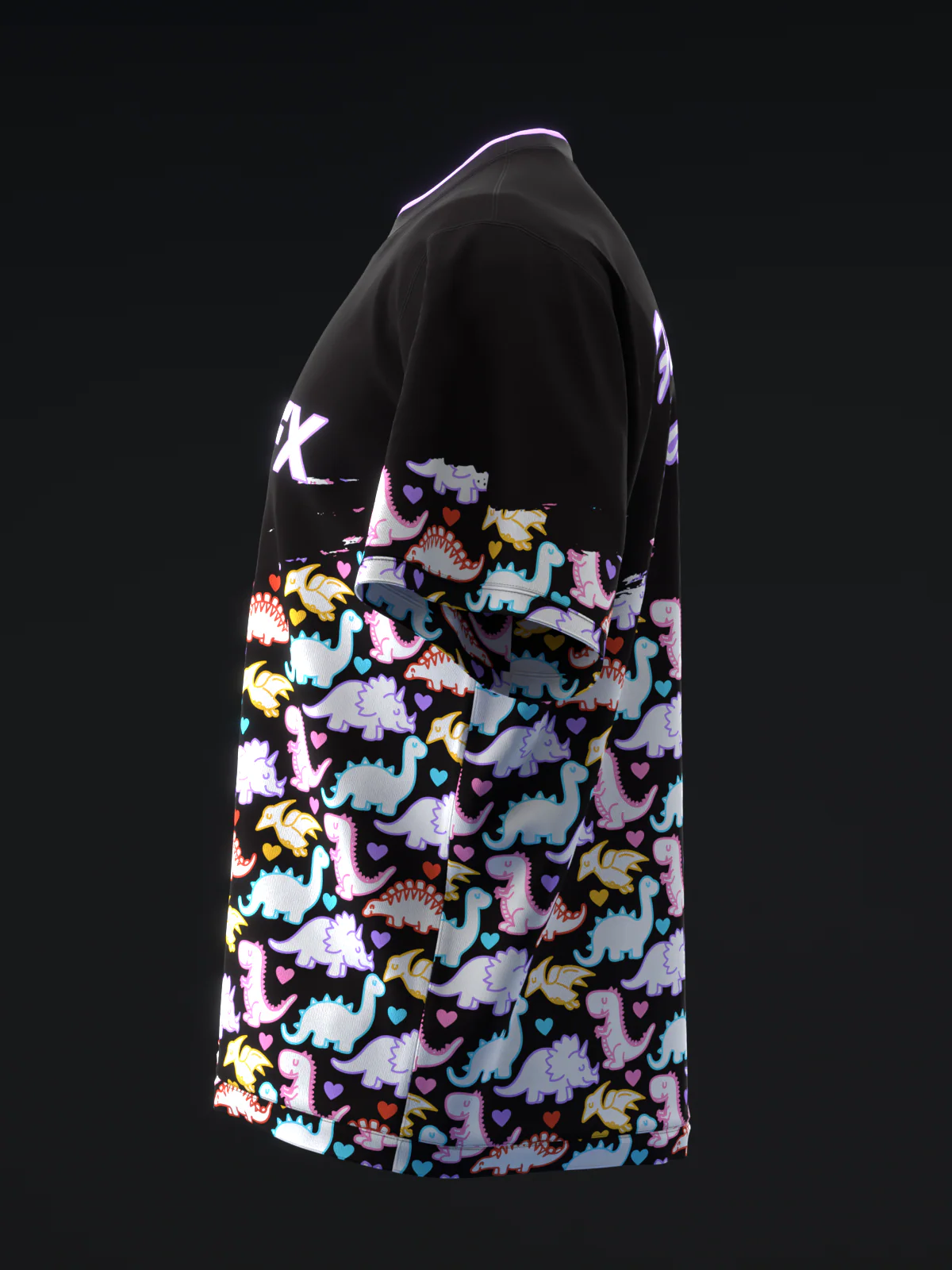 Cartoon Dinos - Neon - Bowling Jersey - Image 6