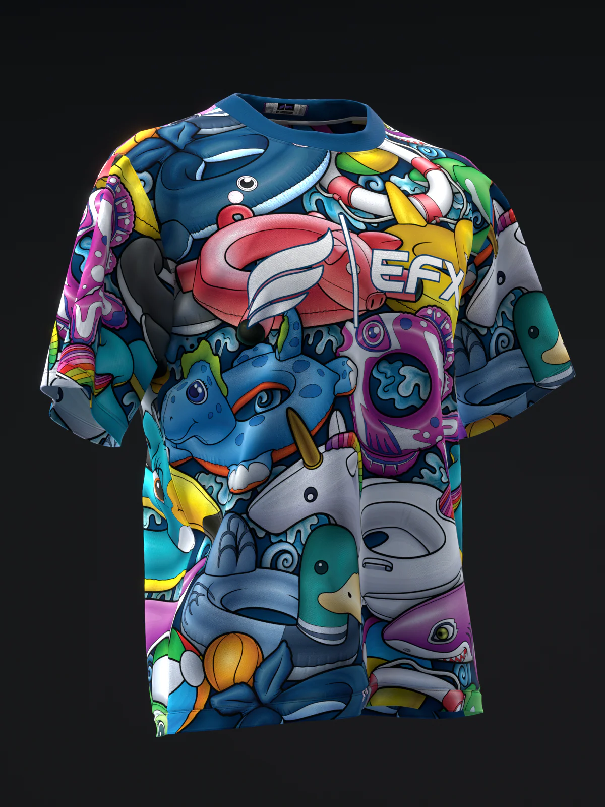 Cartoon Floaties - Vibrant - Bowling Jersey - Image 3