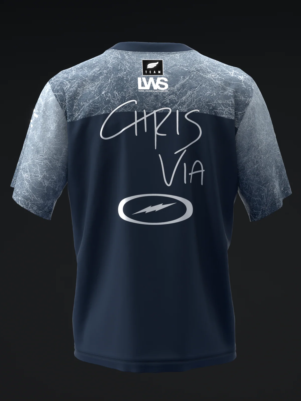 Chris Via 2023 - Scratchy Navy - Bowling Jersey - Image 5