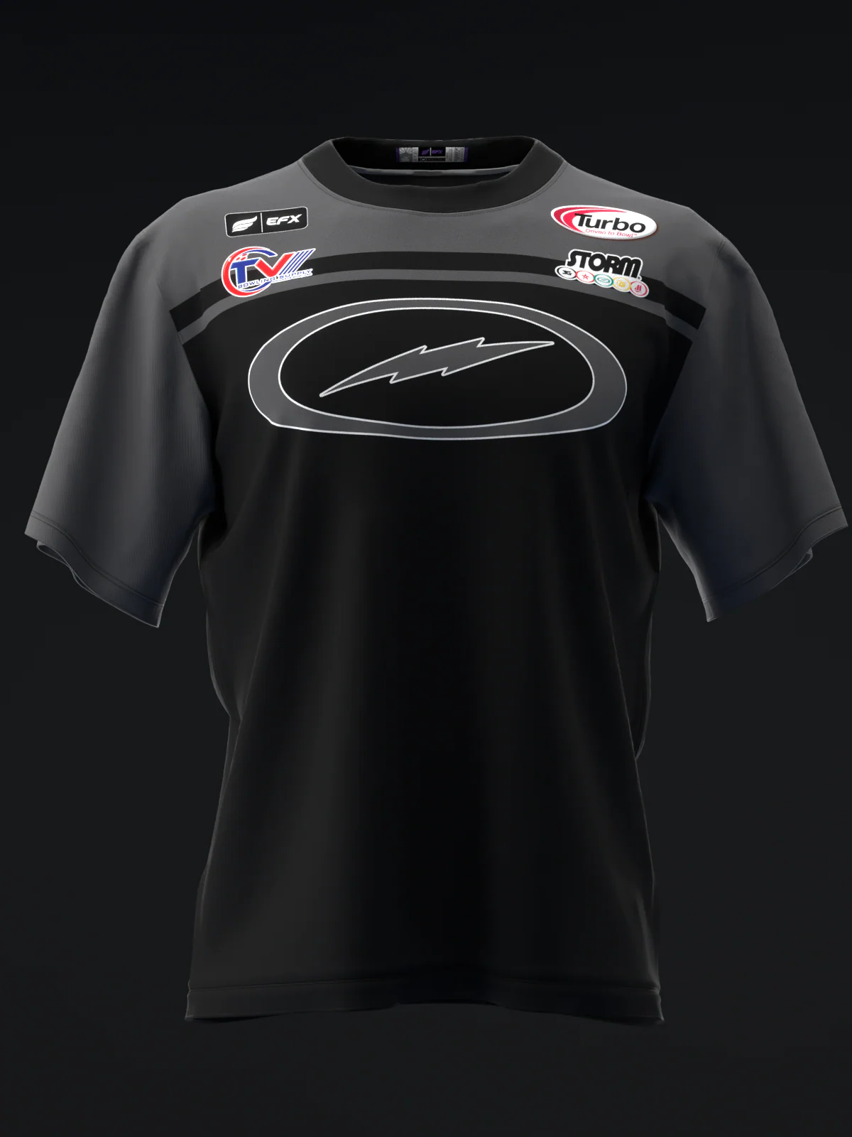 Chris Via 2025 - Stripe Black Charcoal - Bowling Jersey - Image 2