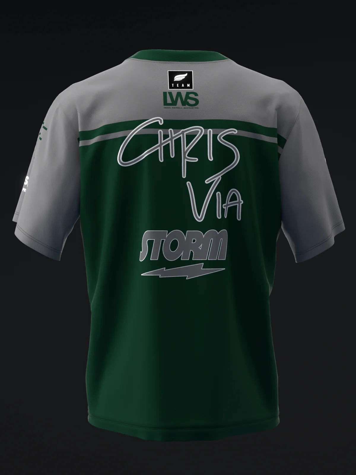 Chris Via 2025 - Stripe Forrest Gray - Bowling Jersey - Image 5