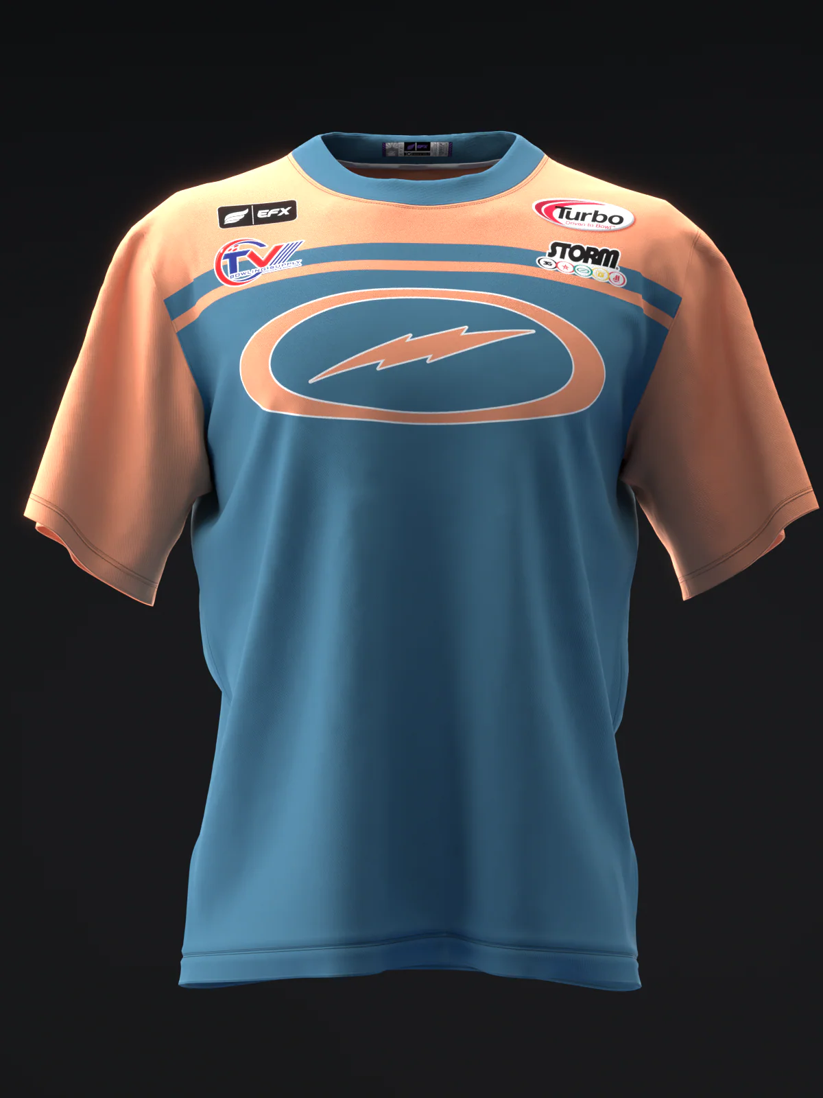 Chris Via 2025 - Stripe Peach Teal - Bowling Jersey - Image 2