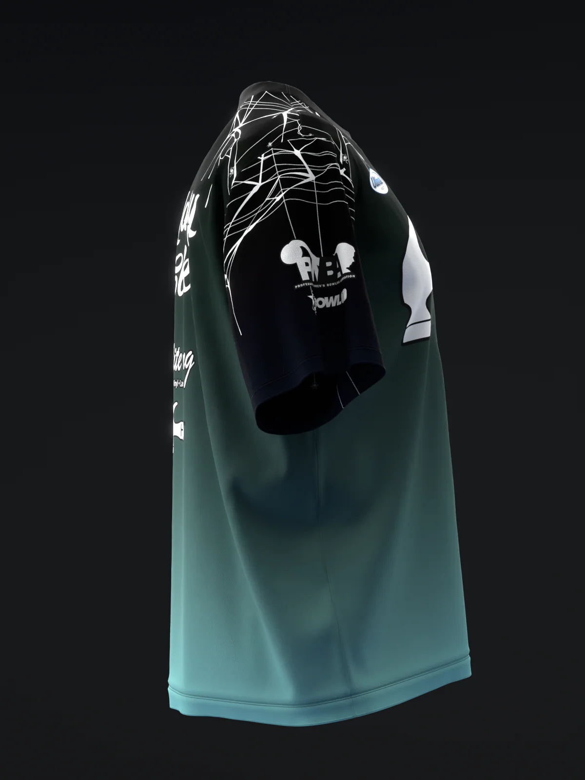 Mallory Clark 2024 - Ombre Spiders Teal - Bowling Jersey - Image 4