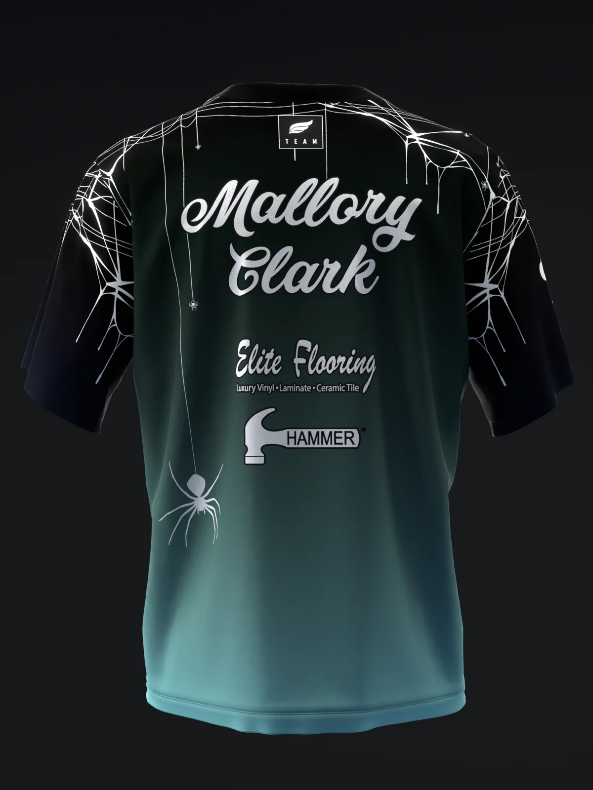 Mallory Clark 2024 - Ombre Spiders Teal - Bowling Jersey - Image 5