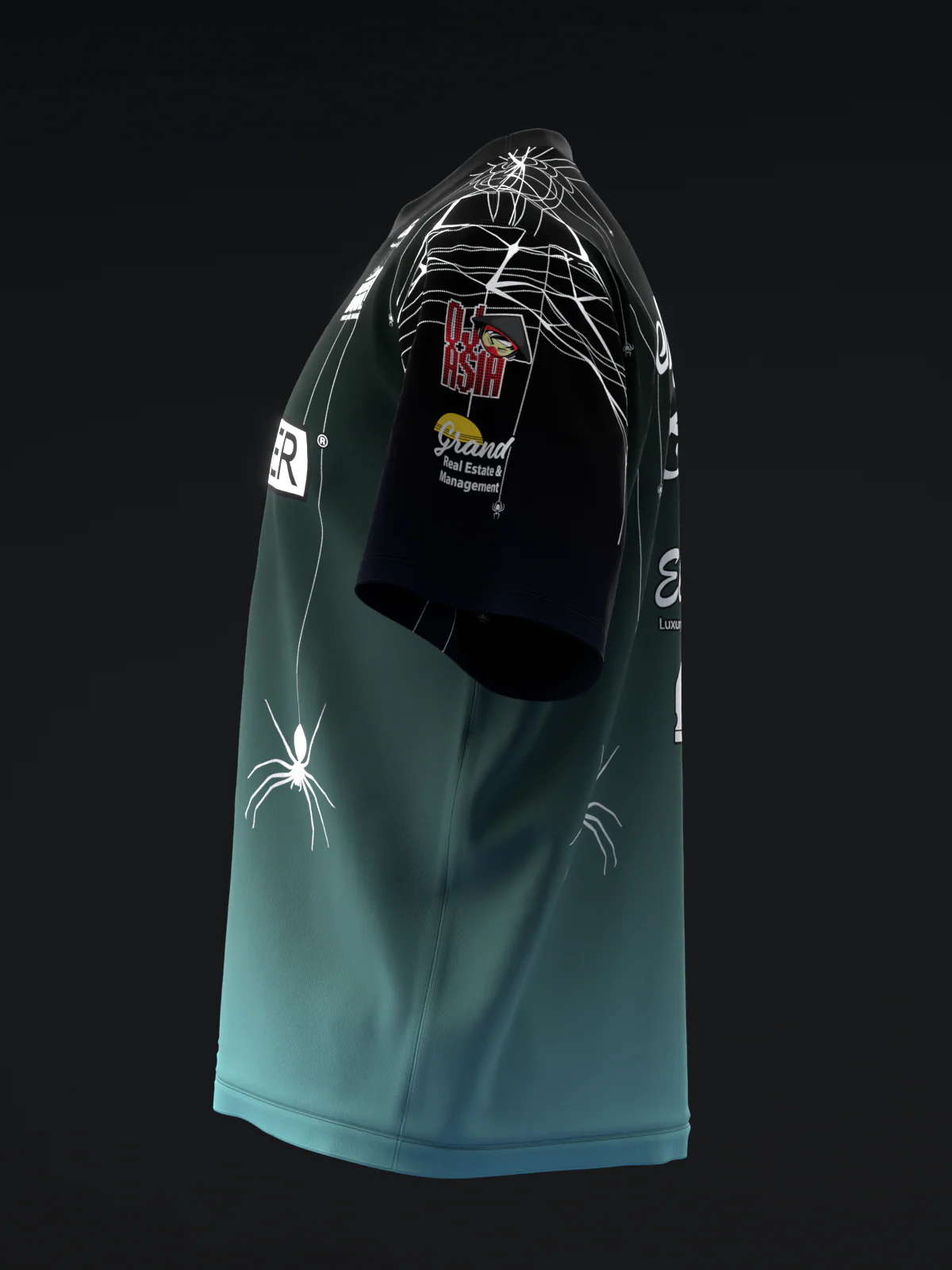 Mallory Clark 2024 - Ombre Spiders Teal - Bowling Jersey - Image 6