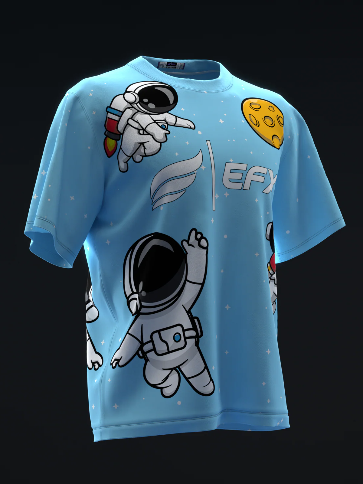 Cute Astronauts - Blue - Bowling Jersey - Image 3