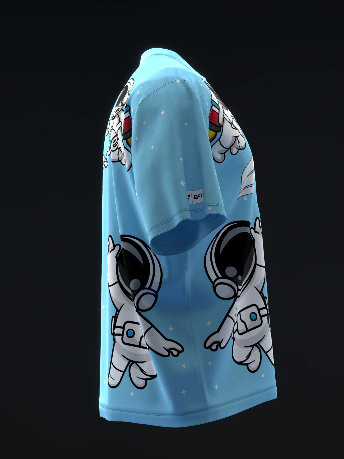 Cute Astronauts - Blue - Bowling Jersey - Image 4