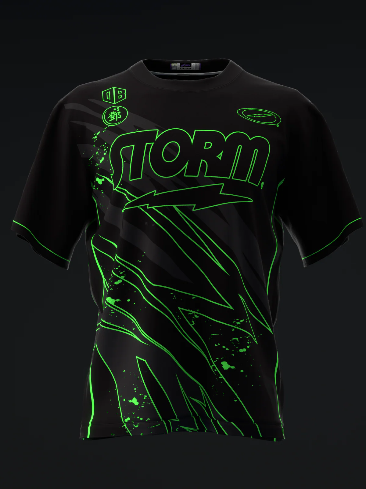 Darren Tang 2024 - Blackout Black Neon Green - Bowling Jersey - Image 2