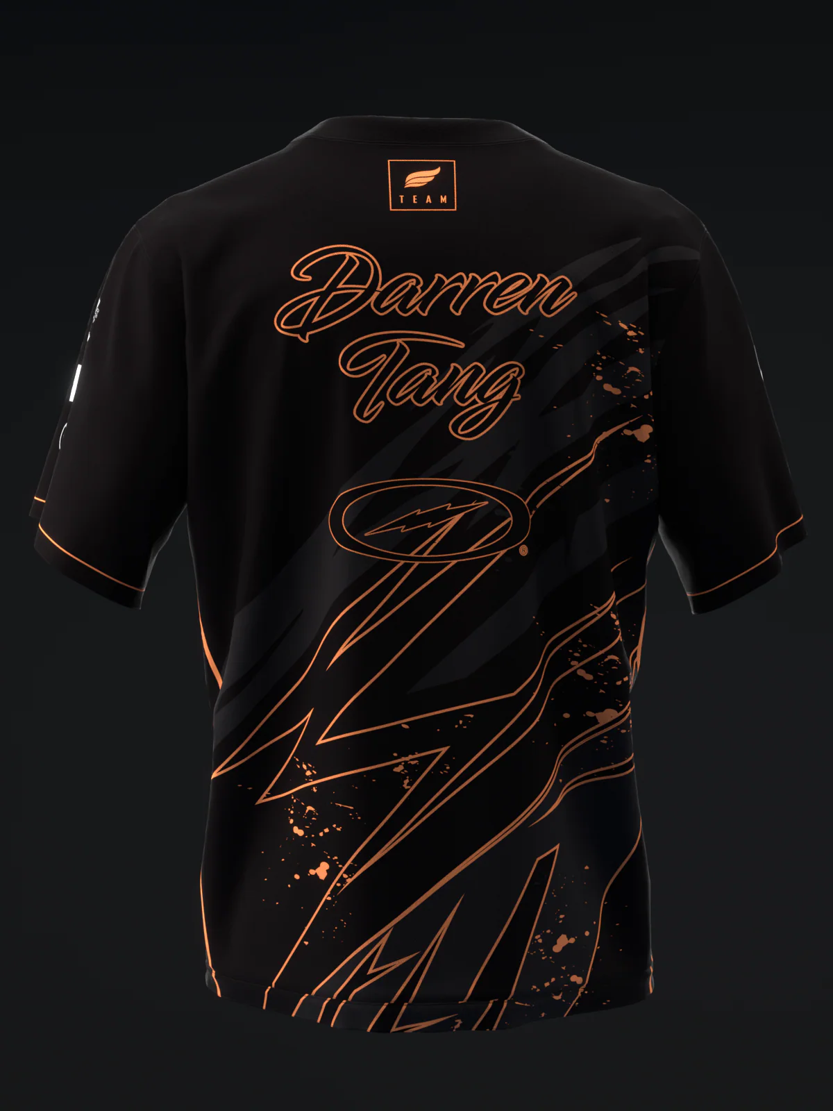 Darren Tang 2024 - Blackout Black Neon Orange - Bowling Jersey - Image 5