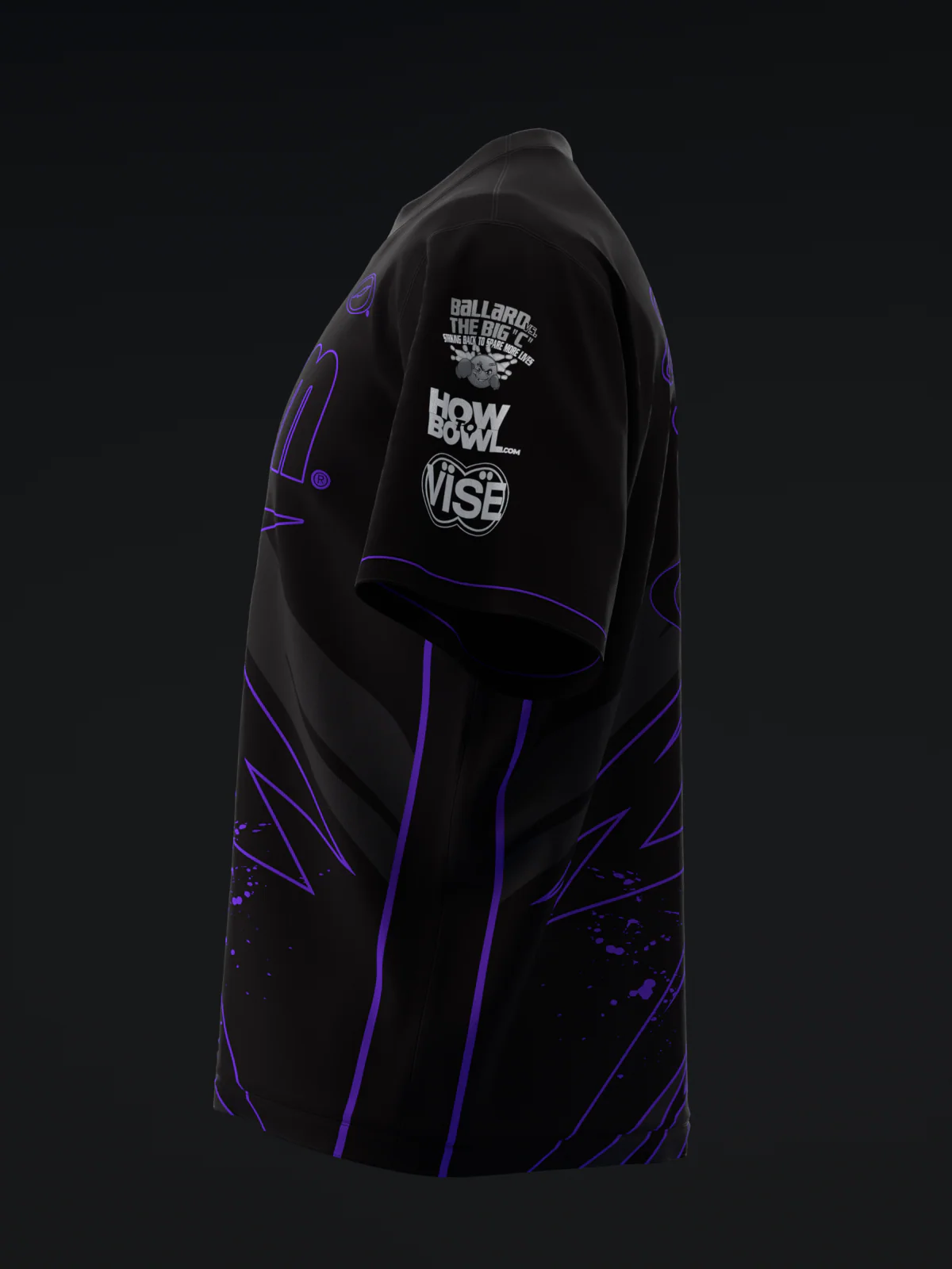 Darren Tang 2024 - Blackout Black Neon Purple - Bowling Jersey - Image 6