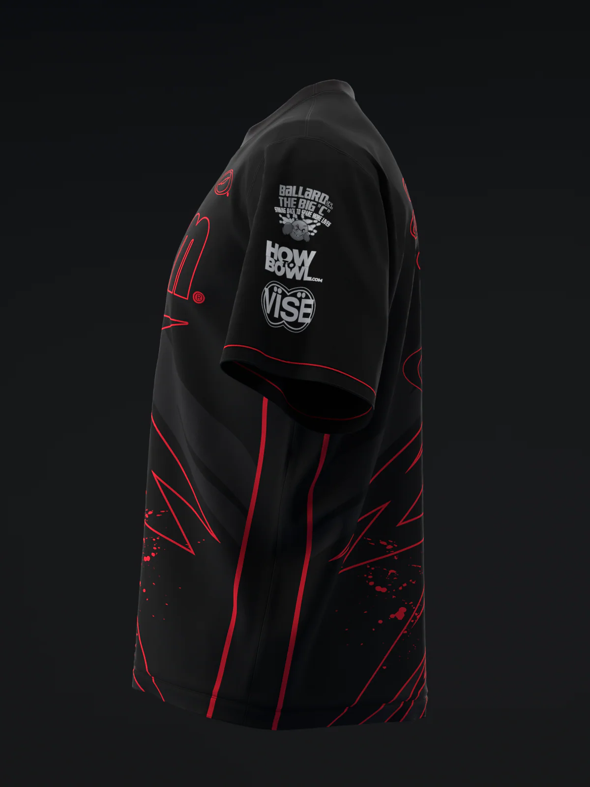 Darren Tang 2024 - Blackout Black Red - Bowling Jersey - Image 6