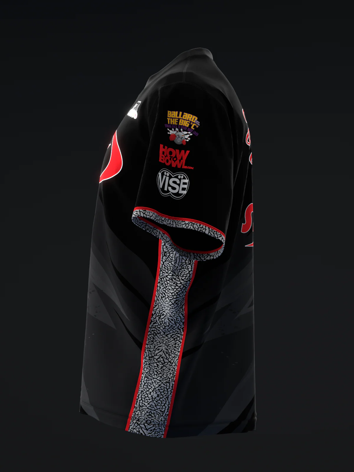 Darren Tang 2025 - Lightning All Black Cement - Bowling Jersey - Image 6