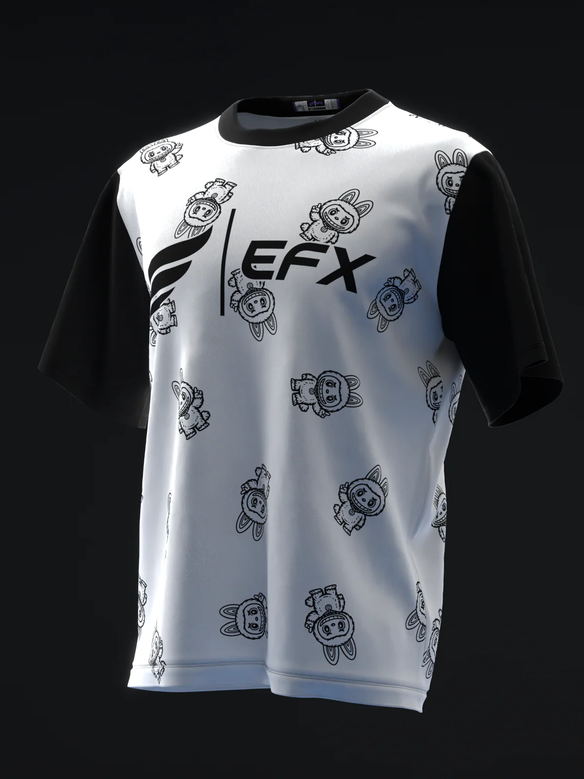 Efufus Collage - White Black - Bowling Jersey