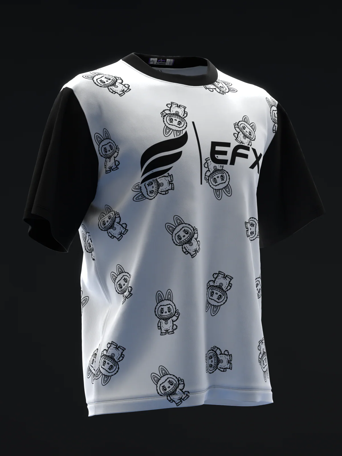 Efufus Collage - White Black - Bowling Jersey - Image 3