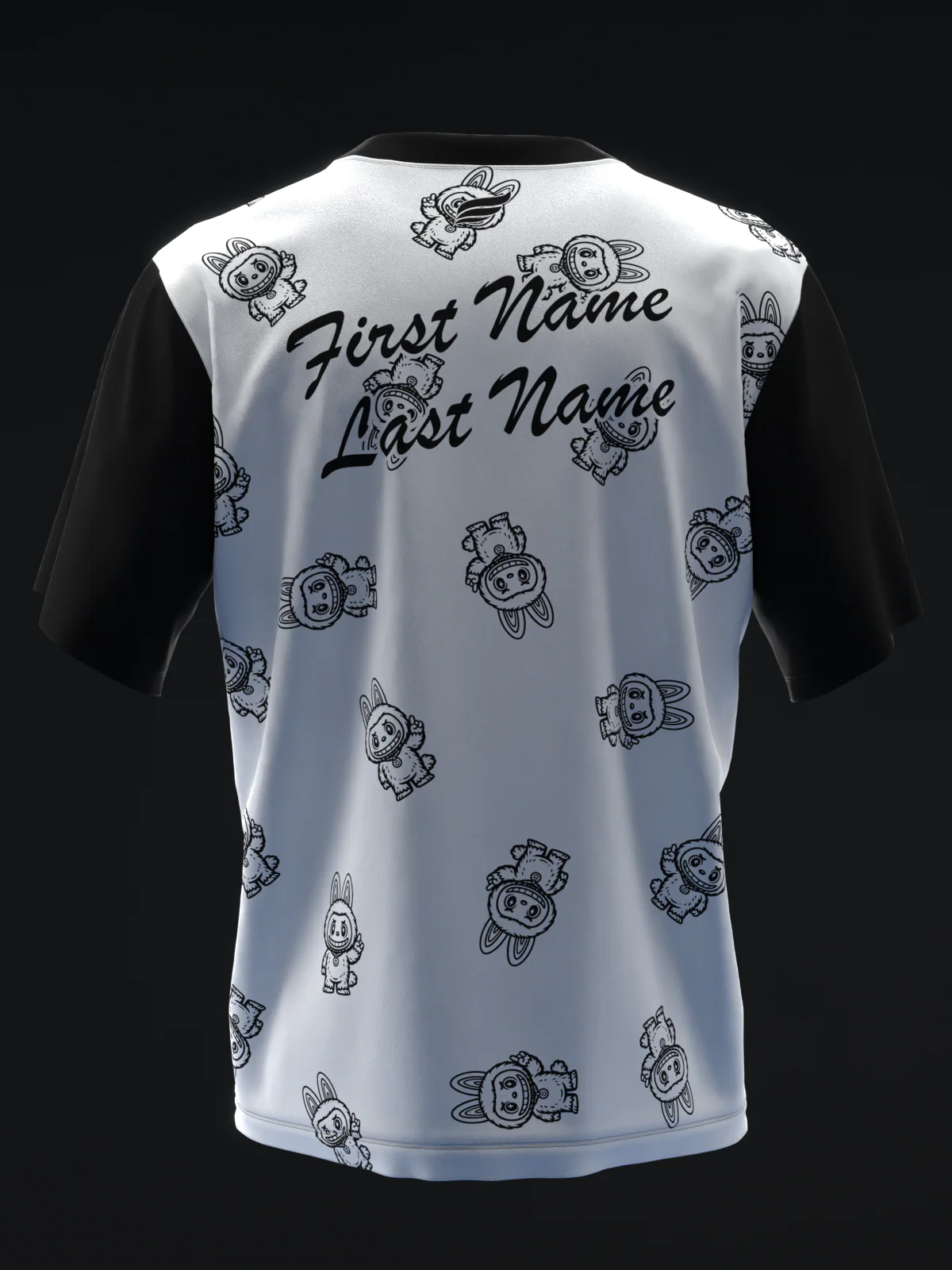 Efufus Collage - White Black - Bowling Jersey - Image 5