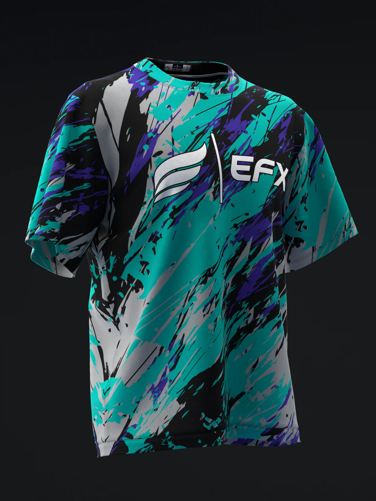 Elevated - Gray Purple Teal - Bowling Jersey - Image 3