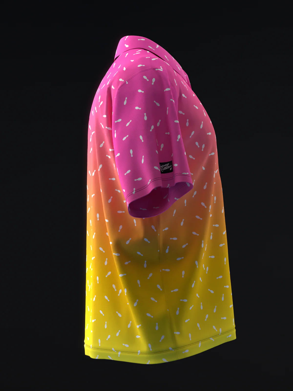 Fairways - Bowling Burst Neon Pink Gold - Bowling Polo - Image 4