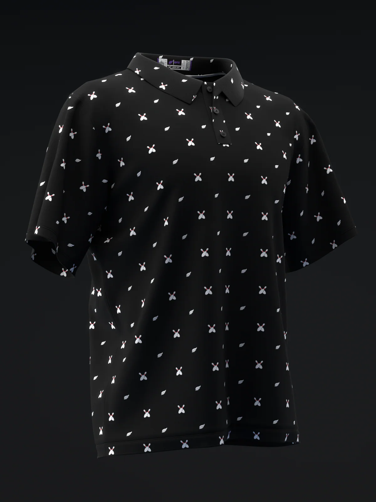 Fairways - Bowling Pins Black - Bowling Polo - Image 3