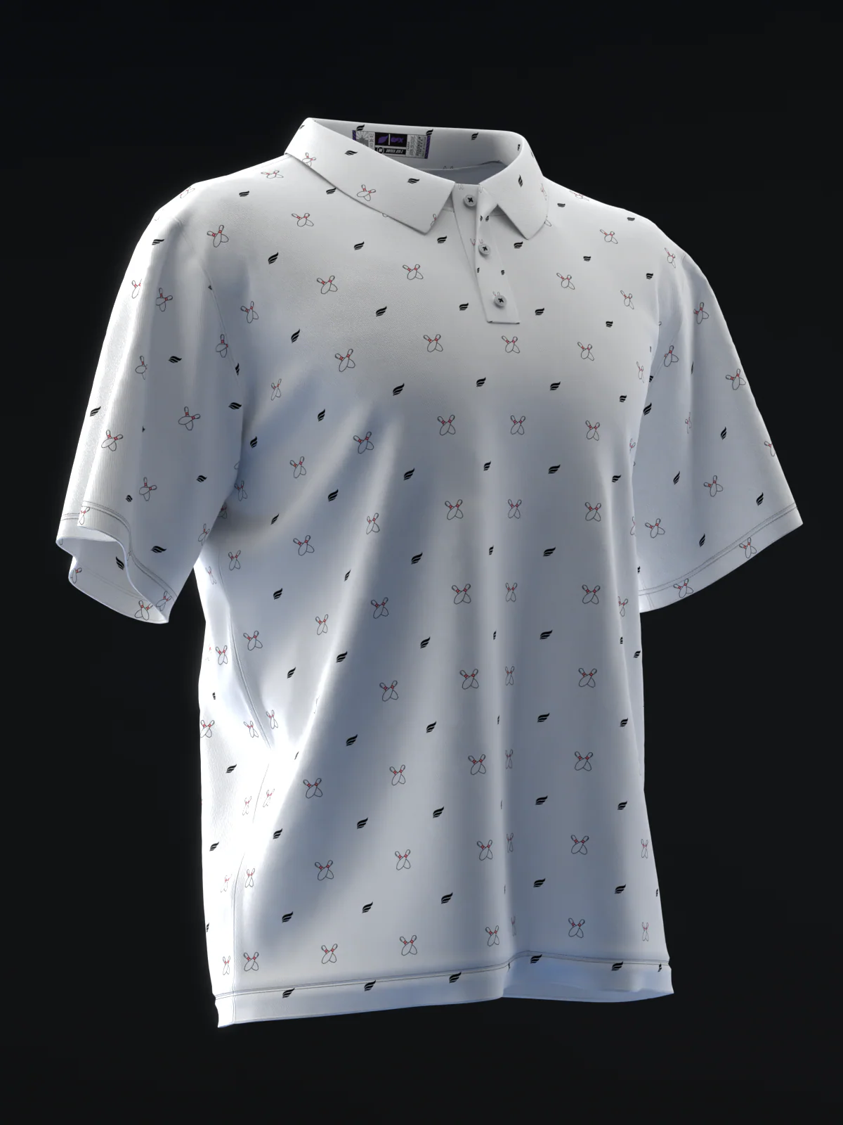 Fairways - Bowling Pins White - Bowling Polo - Image 3