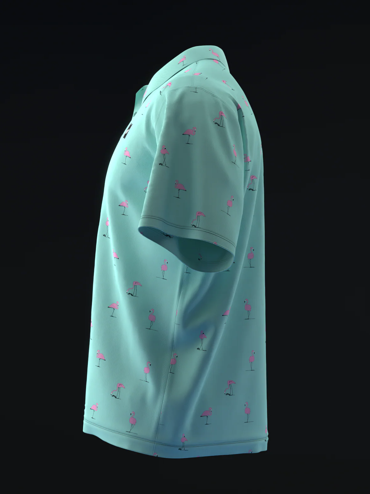 Fairways - Flamingos Neon Teal - Bowling Polo - Image 6