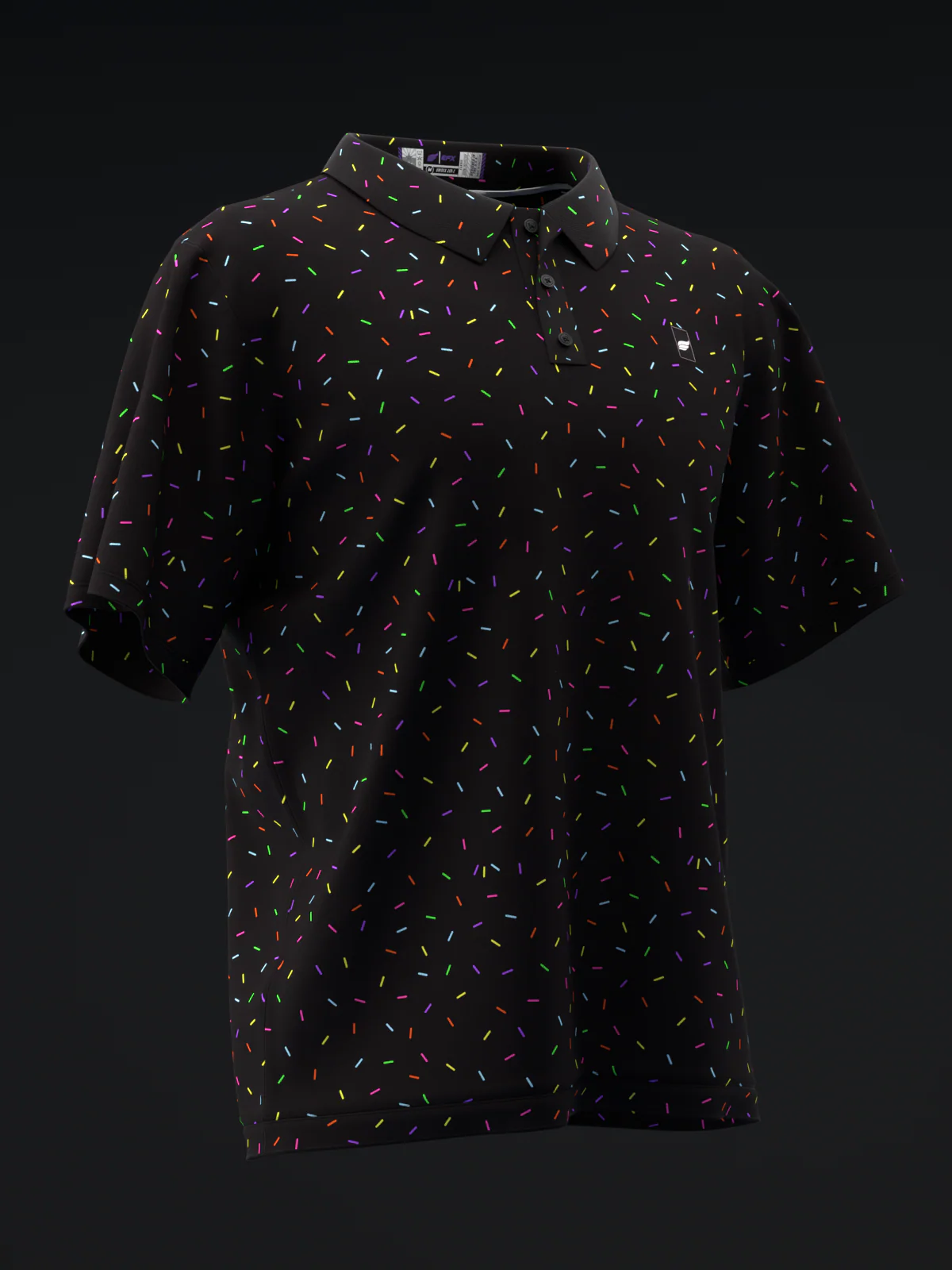 Fairways - Sprinkles Neon Black - Bowling Polo - Image 3