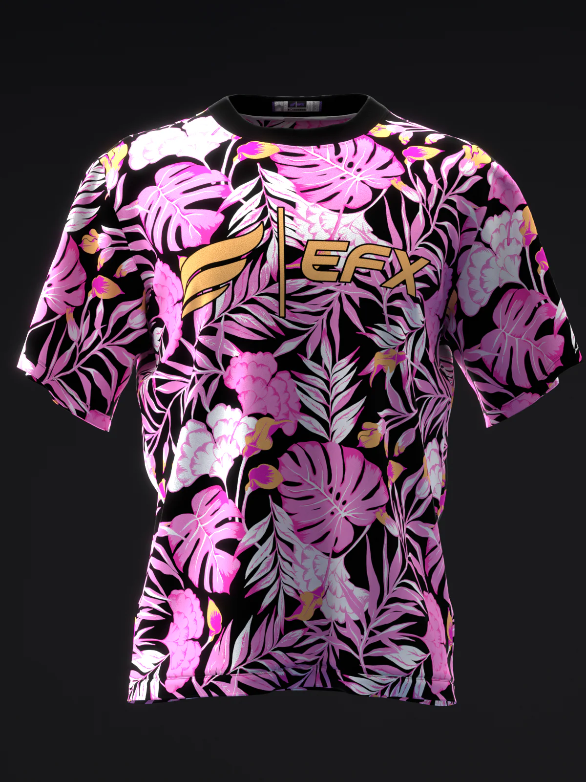 Hibiscus - Neon Pink Orange - Bowling Jersey - Image 2