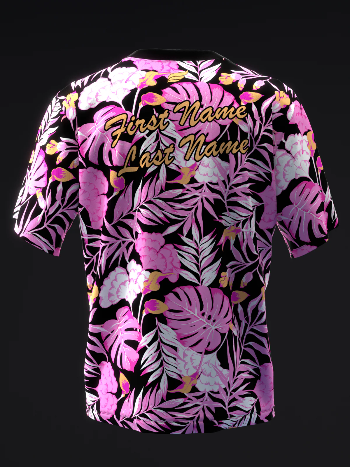 Hibiscus - Neon Pink Orange - Bowling Jersey - Image 5