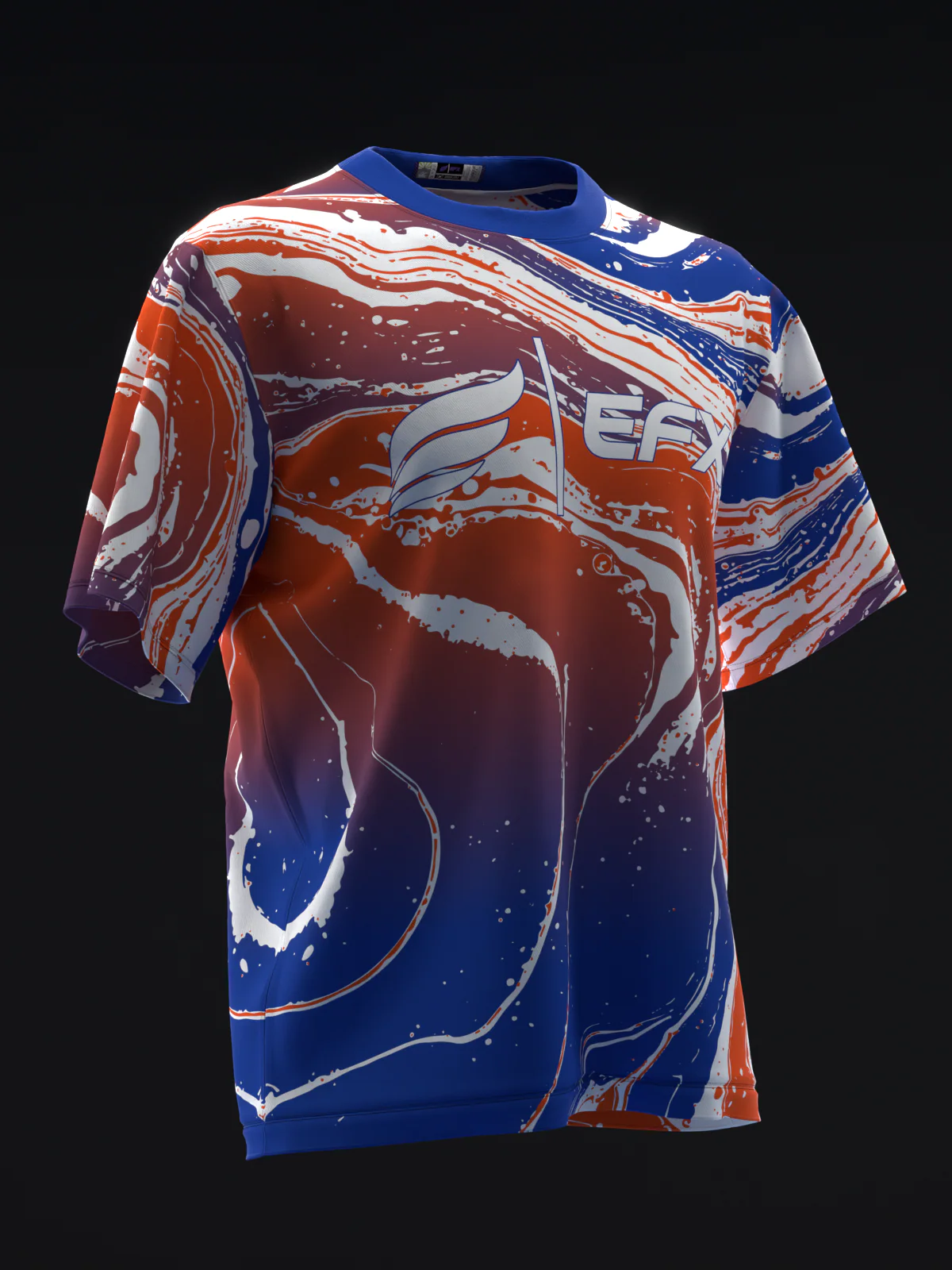 Hydro - Neon Navy Orange - Bowling Jersey - Image 4
