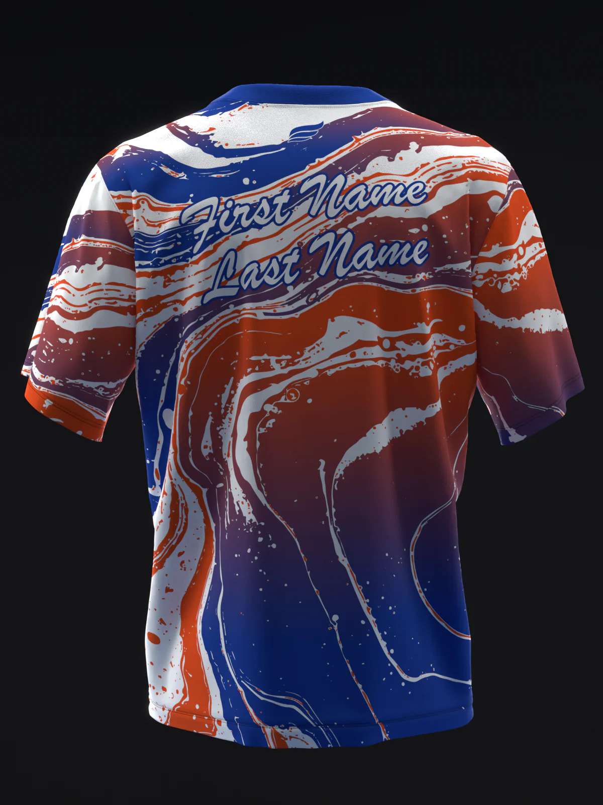 Hydro - Neon Navy Orange - Bowling Jersey - Image 6