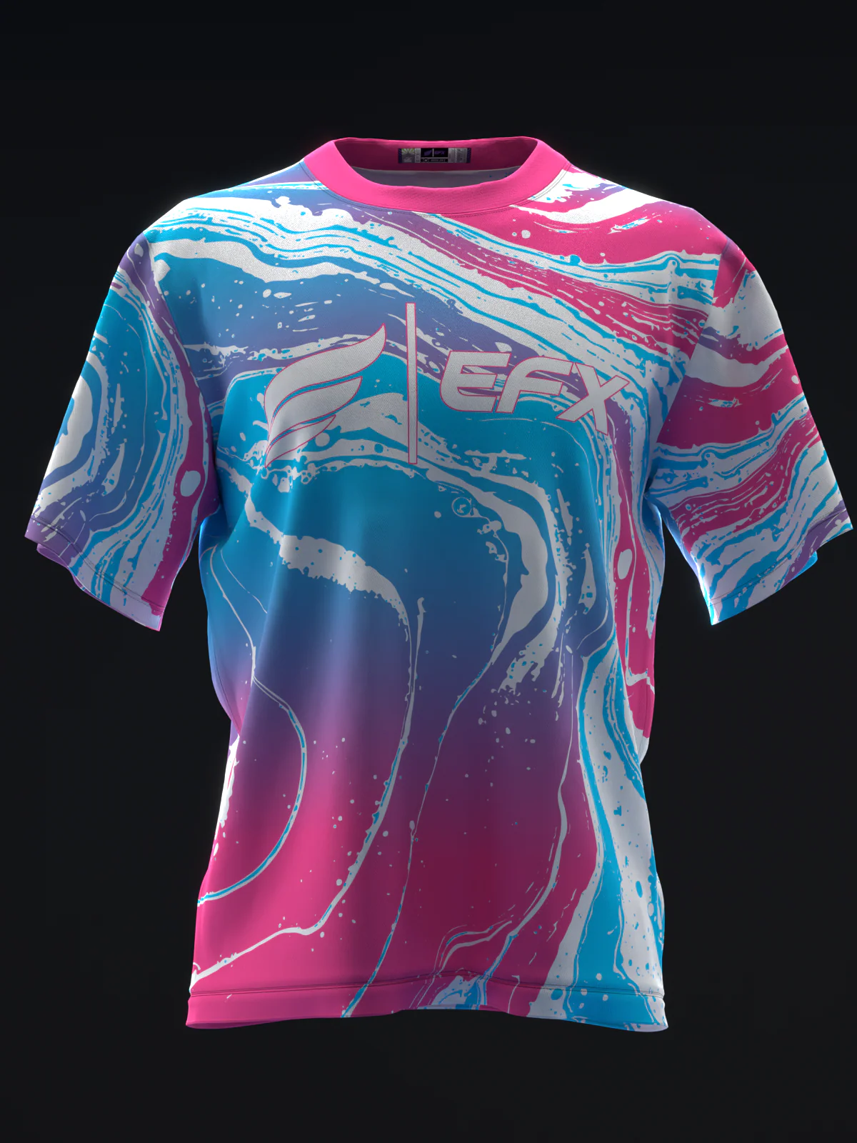 Hydro - Neon Pink Blue - Bowling Jersey - Image 2