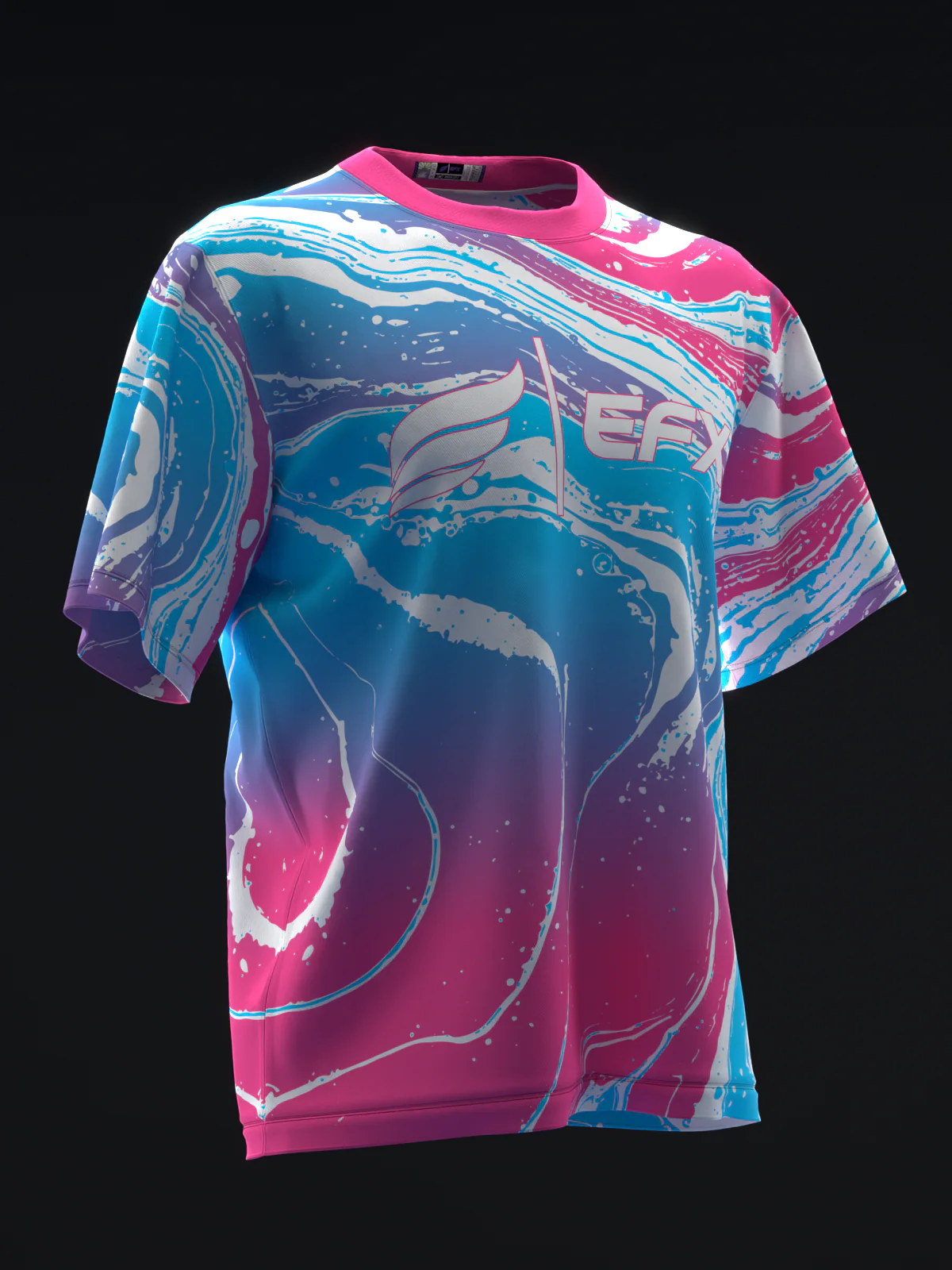 Hydro - Neon Pink Blue - Bowling Jersey - Image 3