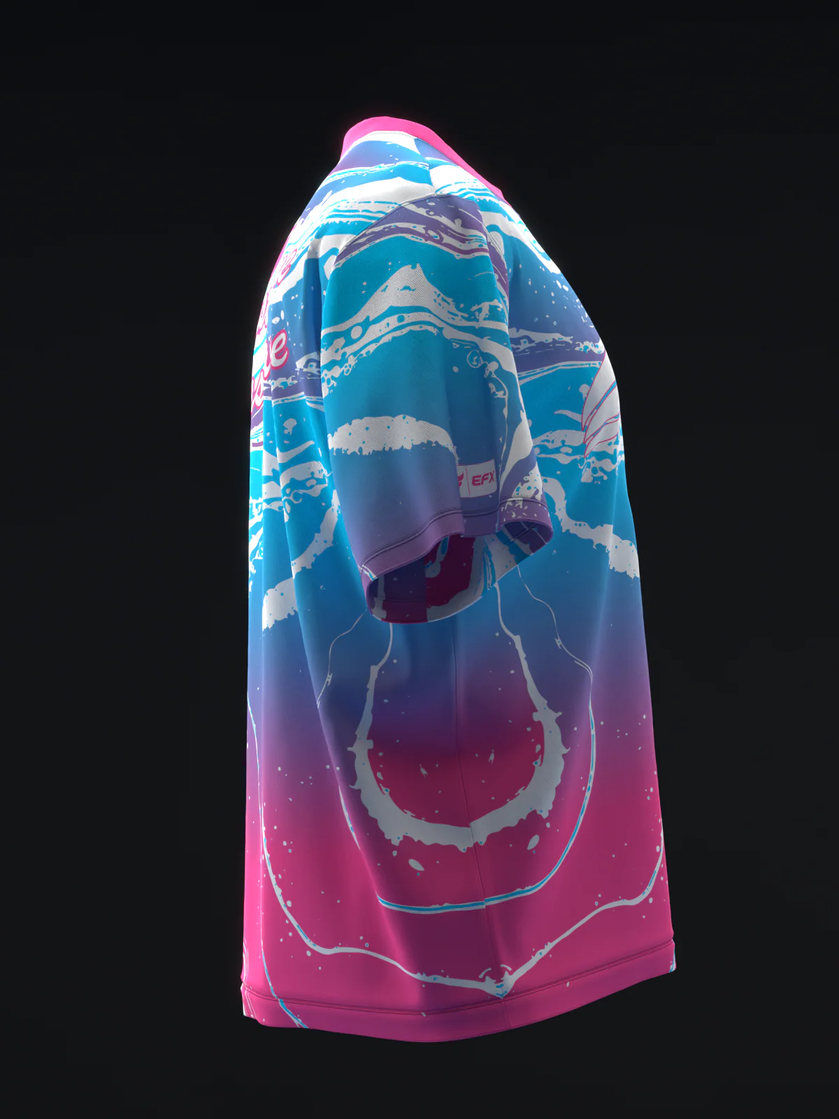 Hydro - Neon Pink Blue - Bowling Jersey - Image 4