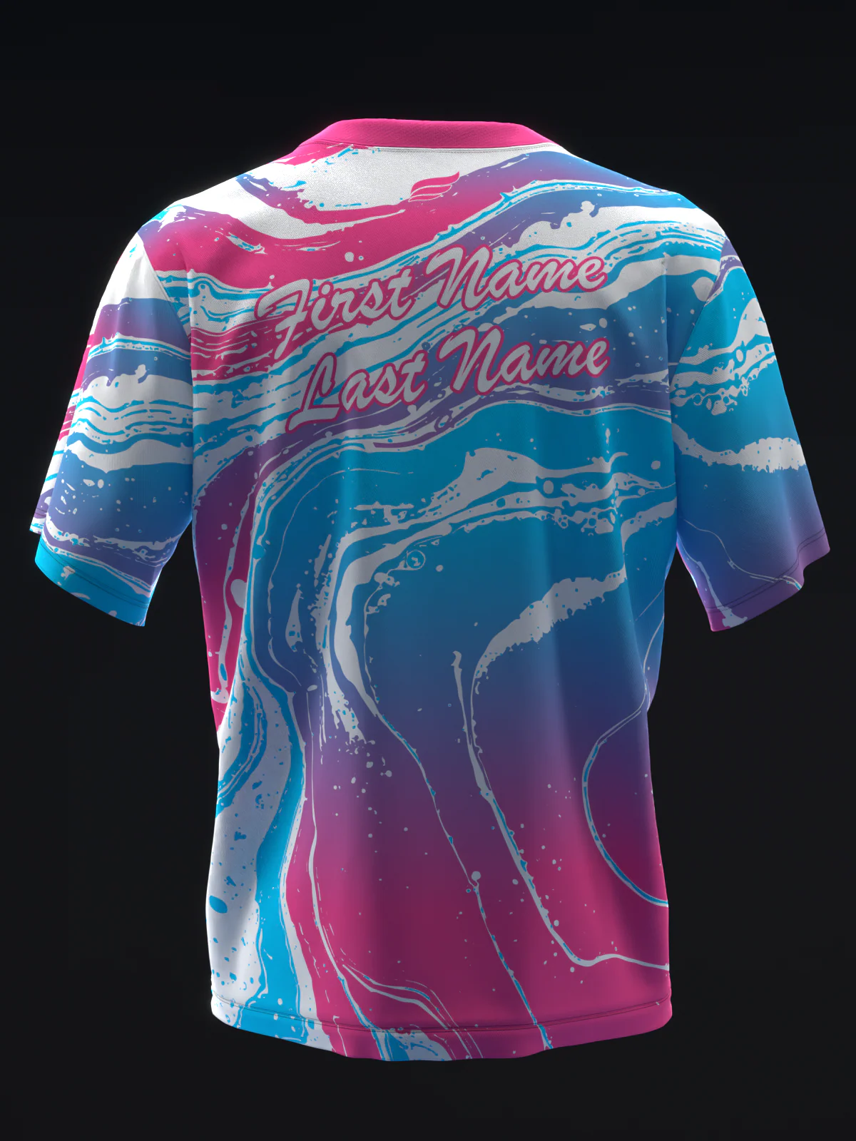 Hydro - Neon Pink Blue - Bowling Jersey - Image 5