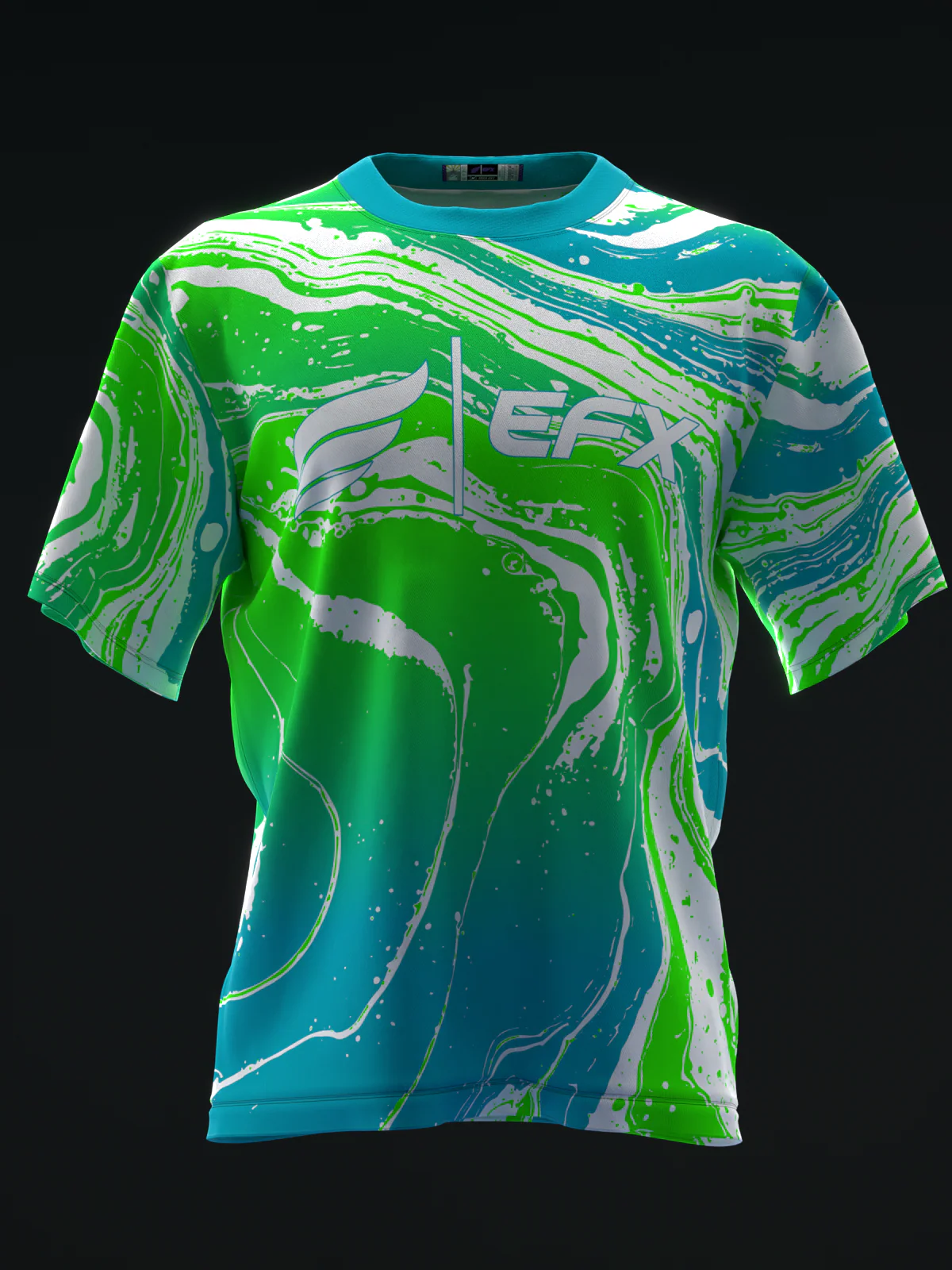 Hydro - Neon Teal Green - Bowling Jersey - Image 2