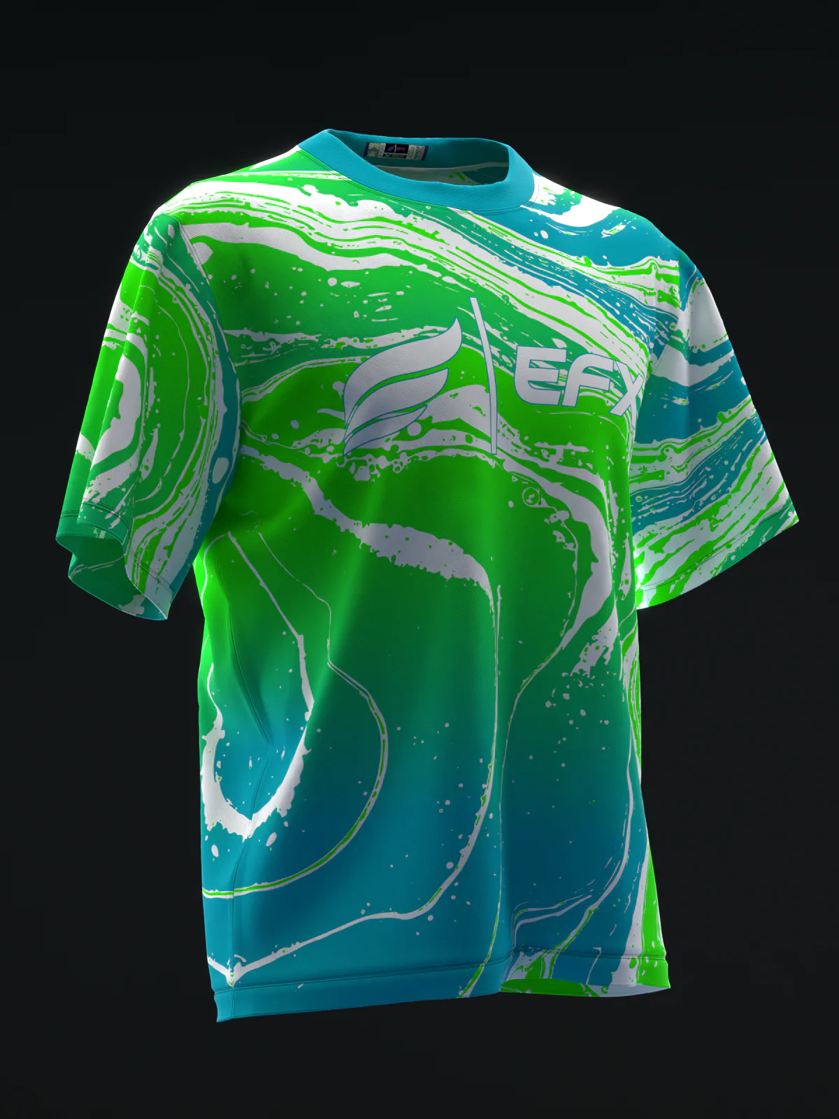 Hydro - Neon Teal Green - Bowling Jersey - Image 3