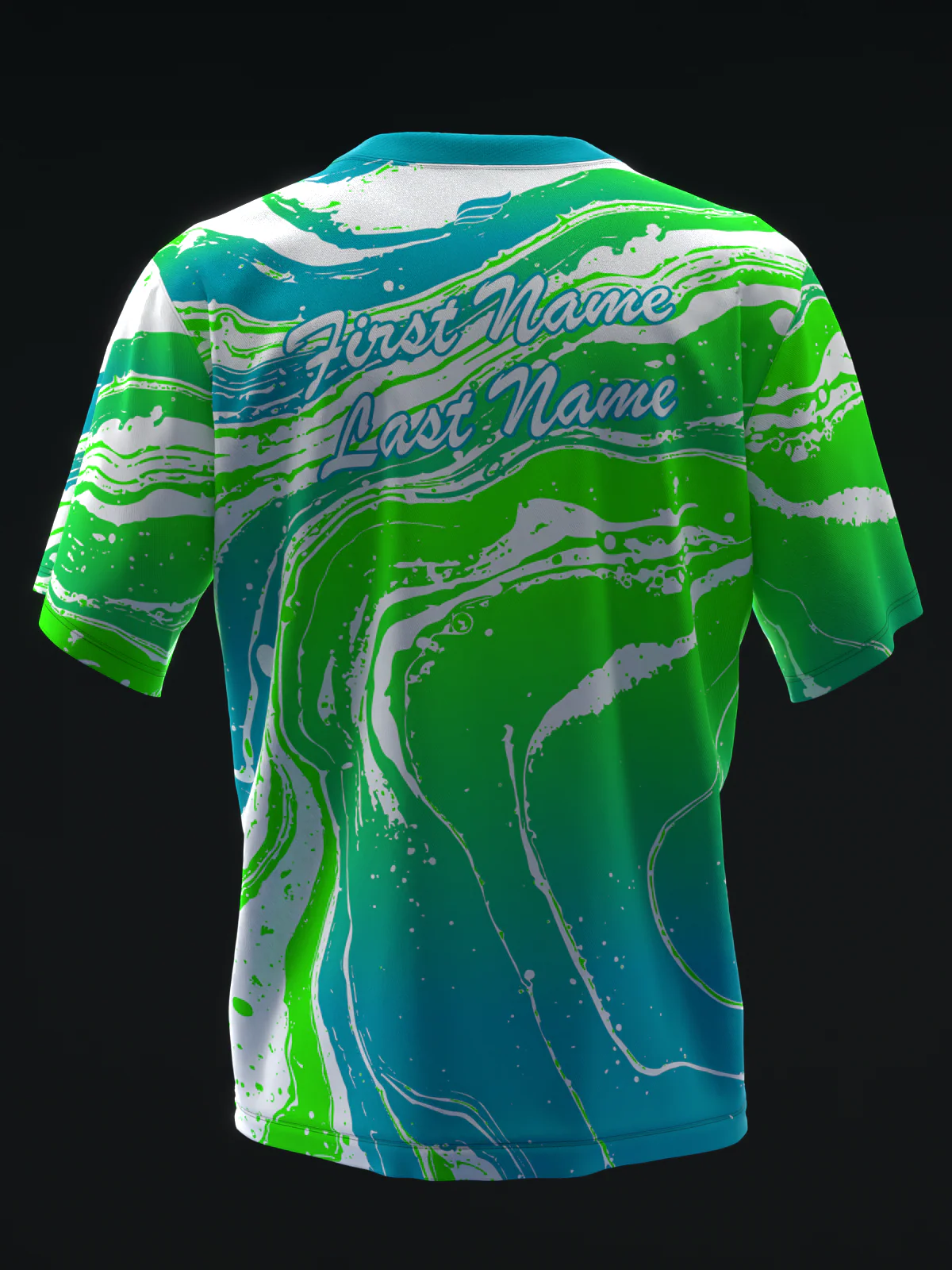 Hydro - Neon Teal Green - Bowling Jersey - Image 5