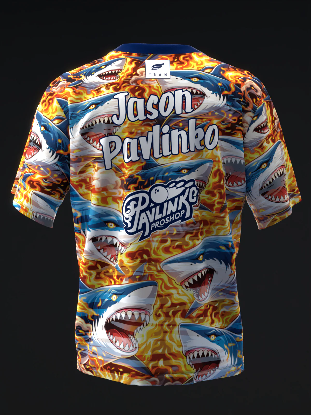 Jason Pavlinko 2026 - Sharks & Flames - Bowling Jersey - Image 5