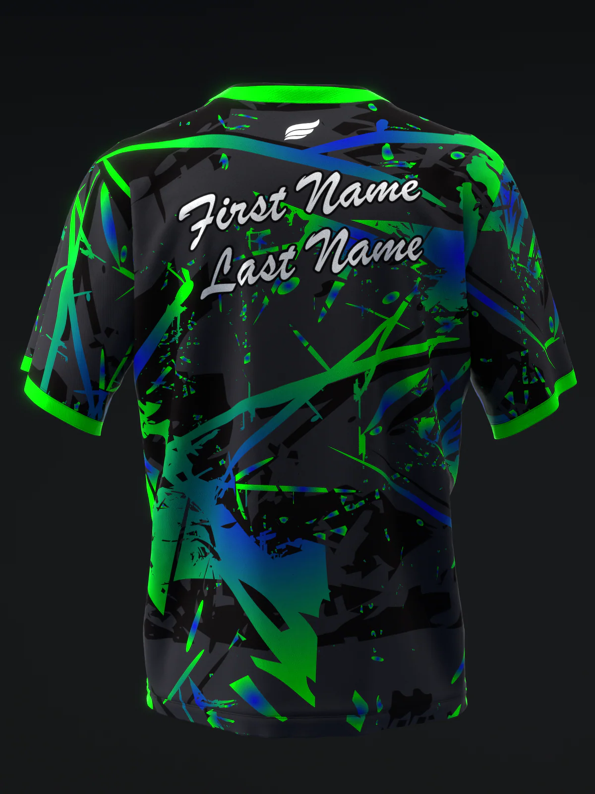 Karma - Neon Green Blue - Bowling Jersey - Image 5