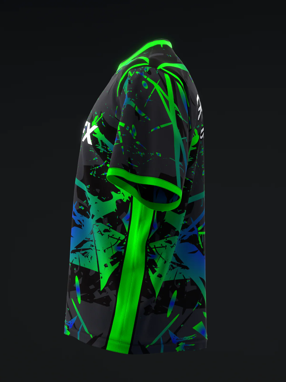 Karma - Neon Green Blue - Bowling Jersey - Image 6